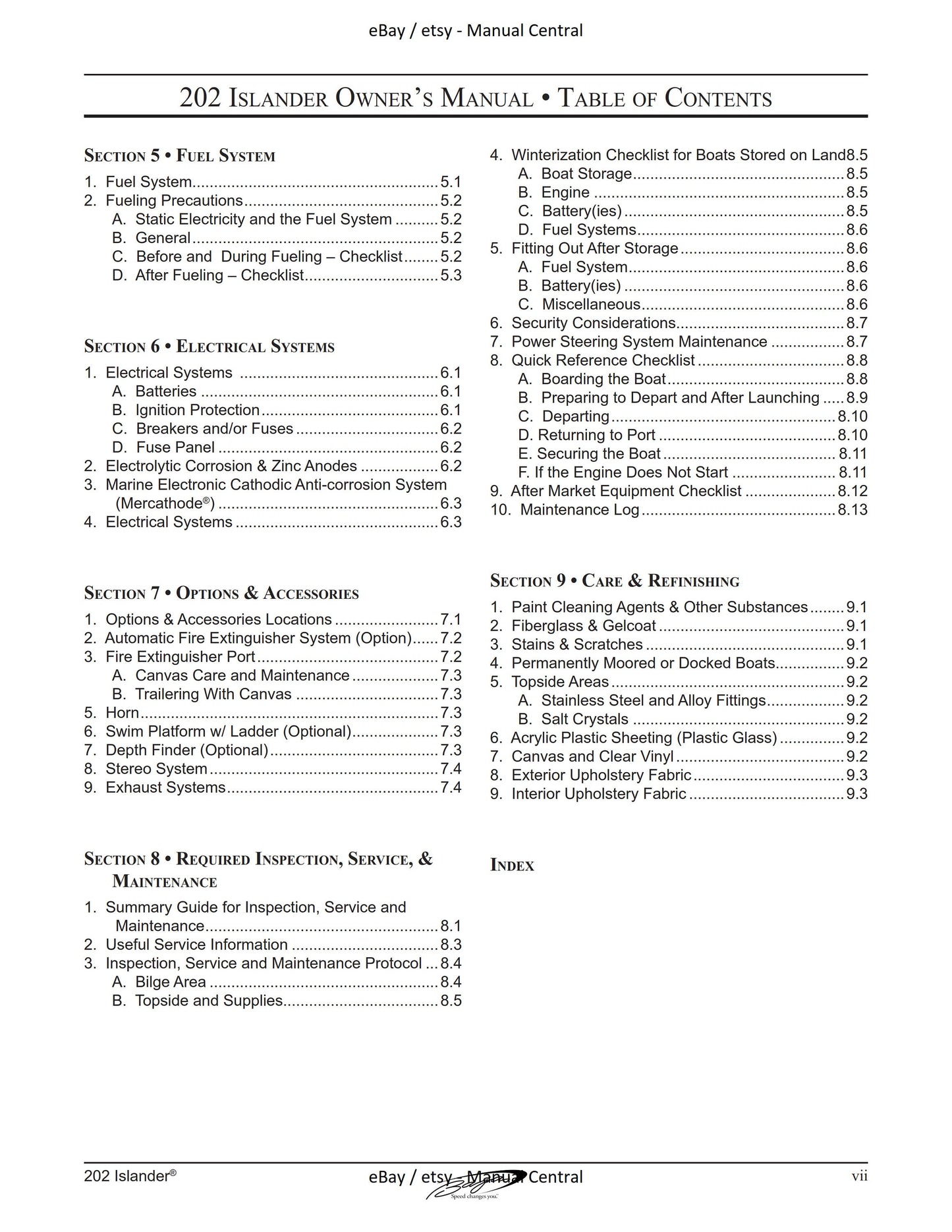 Baja Marine - 202 ISLANDER - Owners Manual