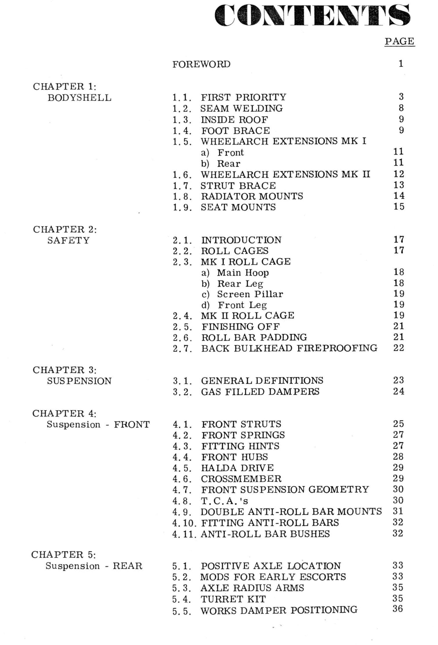 Ford Escort Rally Preparation Manual - Mark I & Mark II
