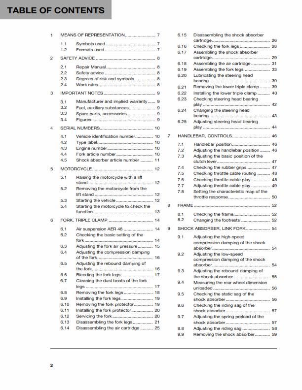 Husqvarna 2017 - FC 250 - Service Workshop Repair Manual