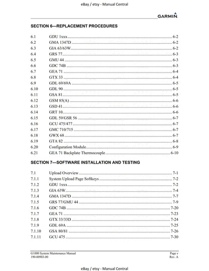 Garmin G1000 - System Maintenance Manual - LJ VLJ Aircraft