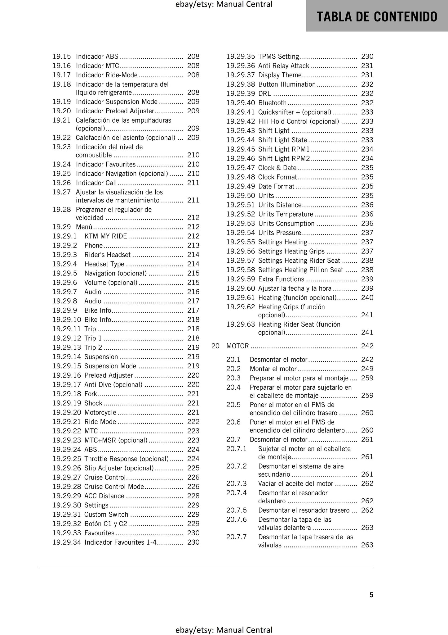 Spanish Language - KTM 2022 - 1290 Super Adventure S - Manual de Reparacion
