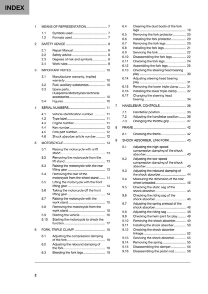 Husqvarna 2023 - 701 Supermoto US edition - Service Workshop Repair Manual