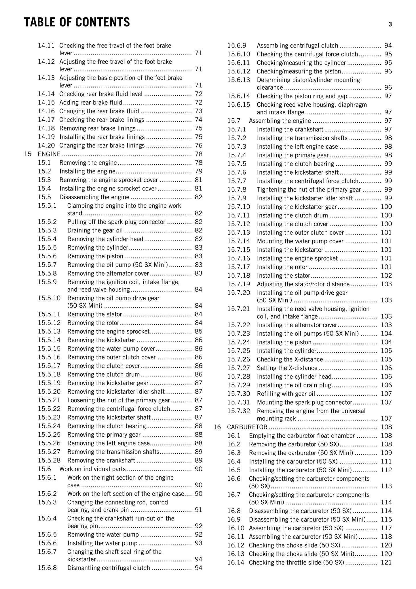 KTM 2012 - 50 SX MINI - Workshop Service Repair Manual