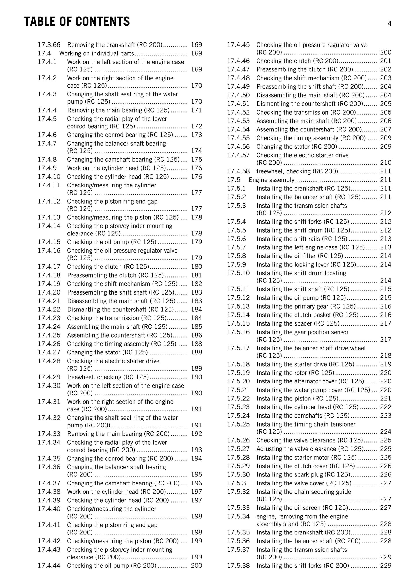 KTM 2015 - RC 125 200 - Service Workshop Repair Manual