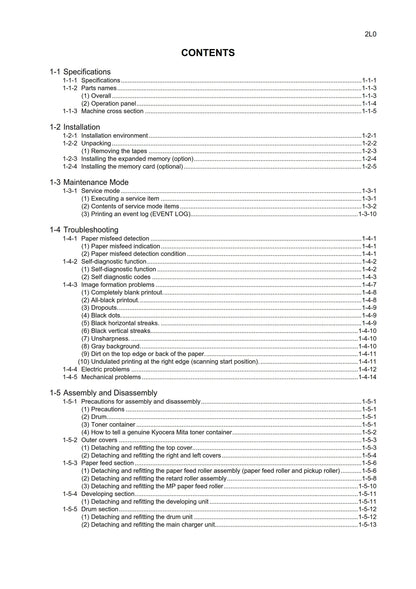 Kyocera FS-1370DN - Service Workshop Repair Manual - June 2010