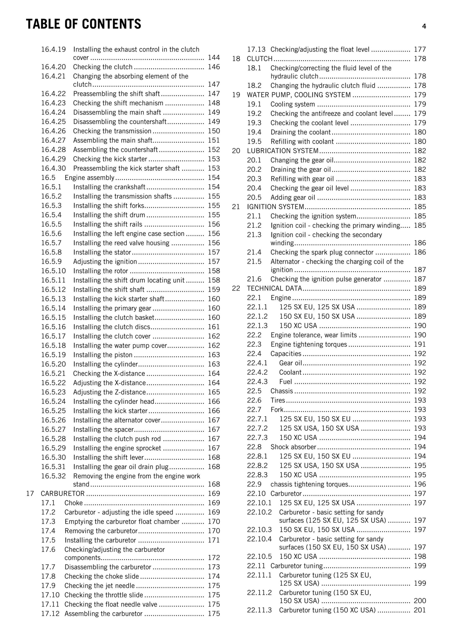 KTM 2013 - 125 150 SX XC - Workshop Service Repair Manuals