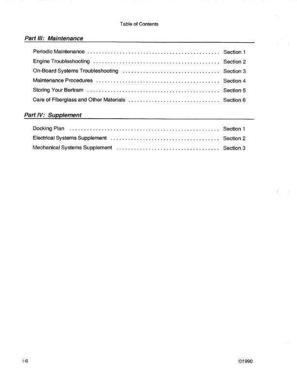 Bertram 72' Convertiable Model 725- Owners Manual