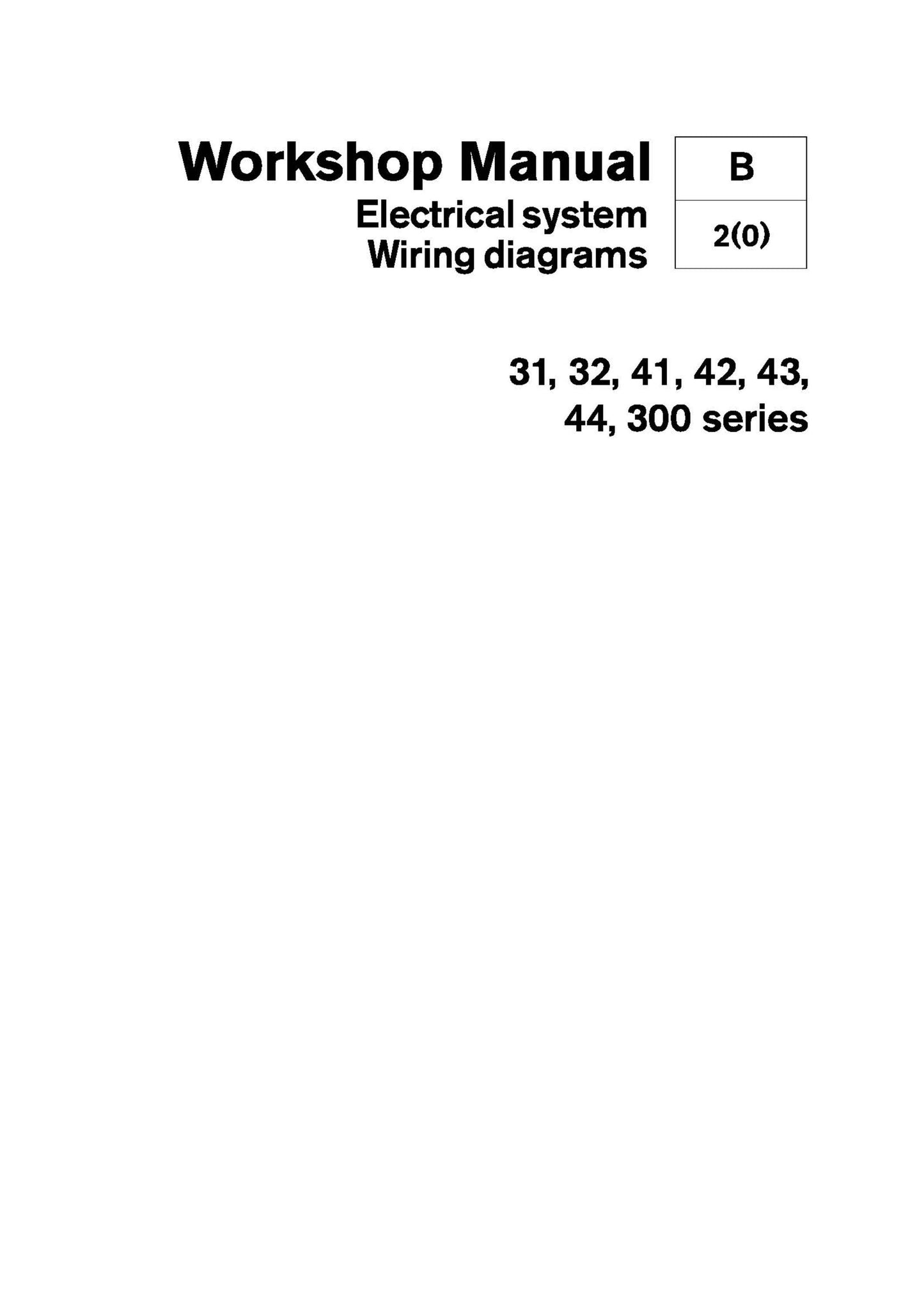 Volvo Penta - Electrical System Wiring Diagrams - 31 32 41 42 43 44 300 Series - Workshop Service Repair Manual