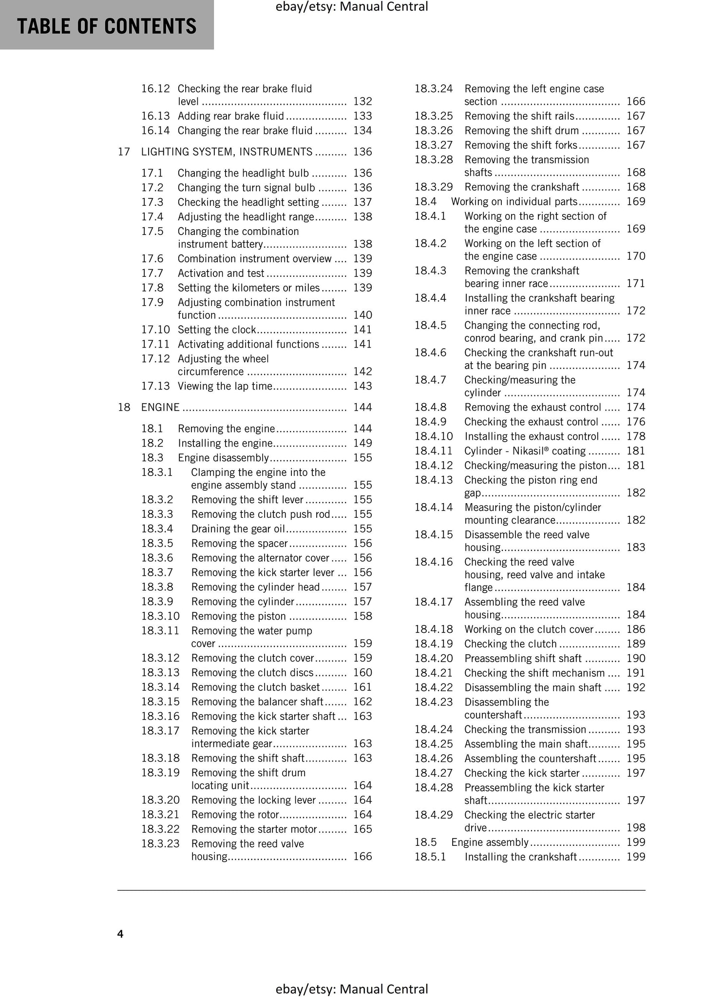 KTM 2019 - 300 EXC - Service Workshop Repair Manual