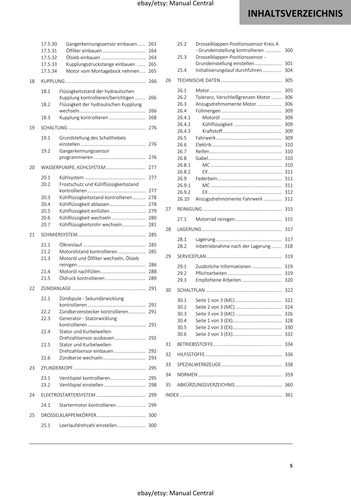 German Language - GASGAS 2022 - EX MC 250F - Reparaturanleitung - Service Workshop Repair Manual