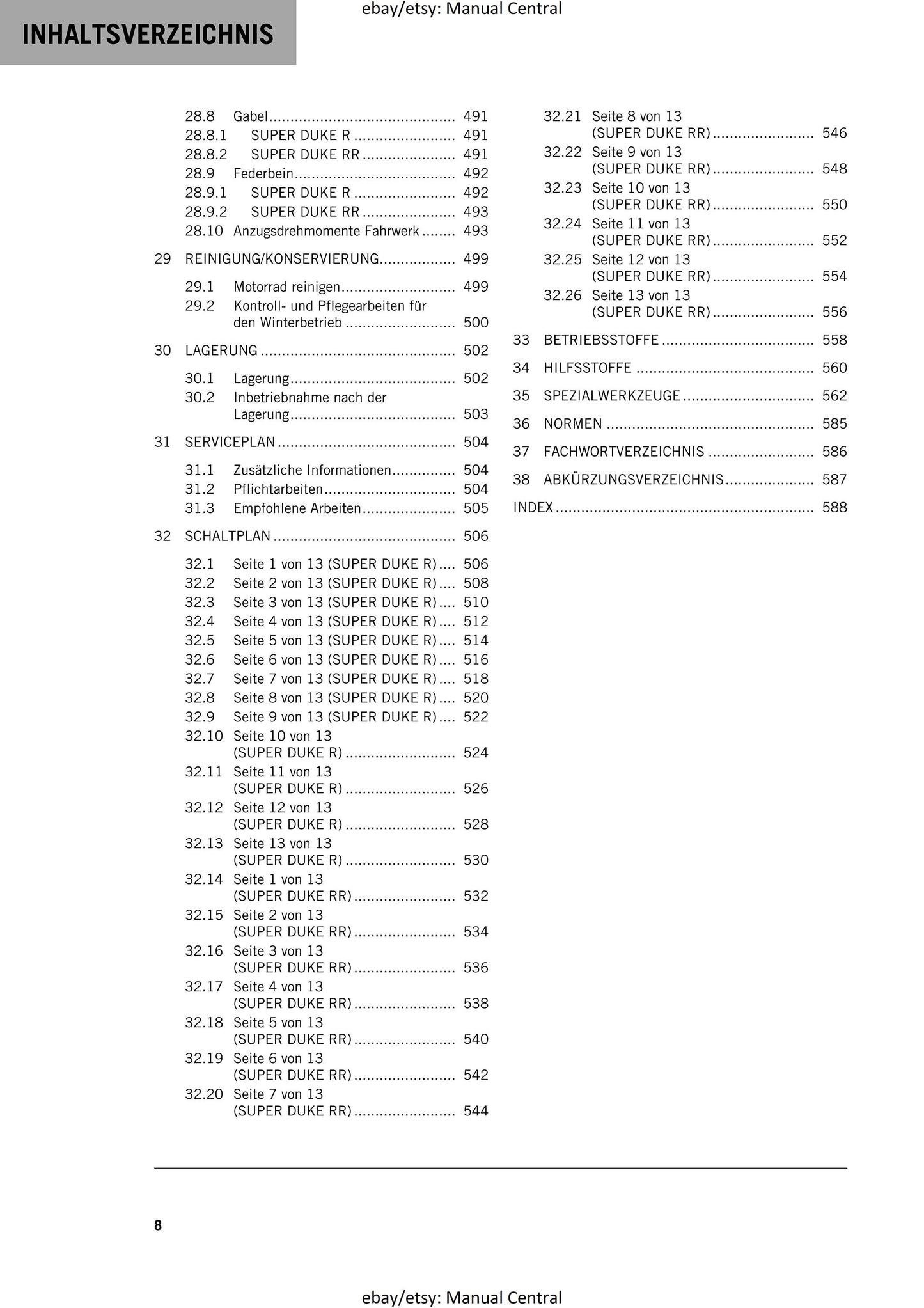 German Language - KTM 2021 - 1290 Super Duke R RR - Reparaturanleitung - Service Workshop Repair Manual