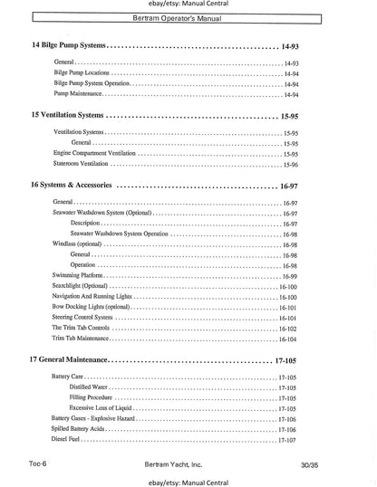 Bertram 30 Moppie - Owners Manual