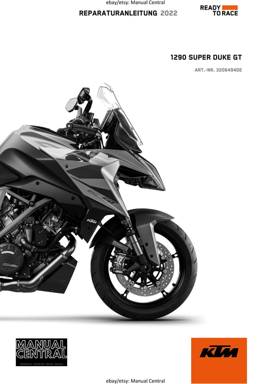 German Language - KTM 2022 - 1290 Super Duke GT - Reparaturanleitung - Service Workshop Repair Manual
