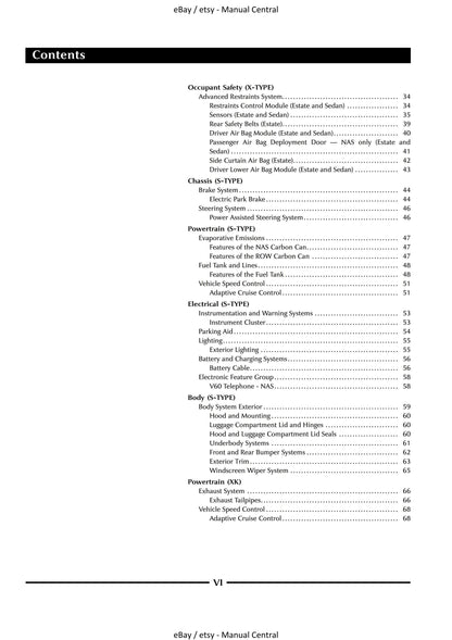 Jaguar S Type - X-Type XK Estate 2005 -  Technical Guide - Model Year Update