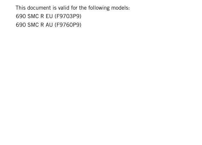 KTM 2016 - 690 SMC R - Service Workshop Repair Manual