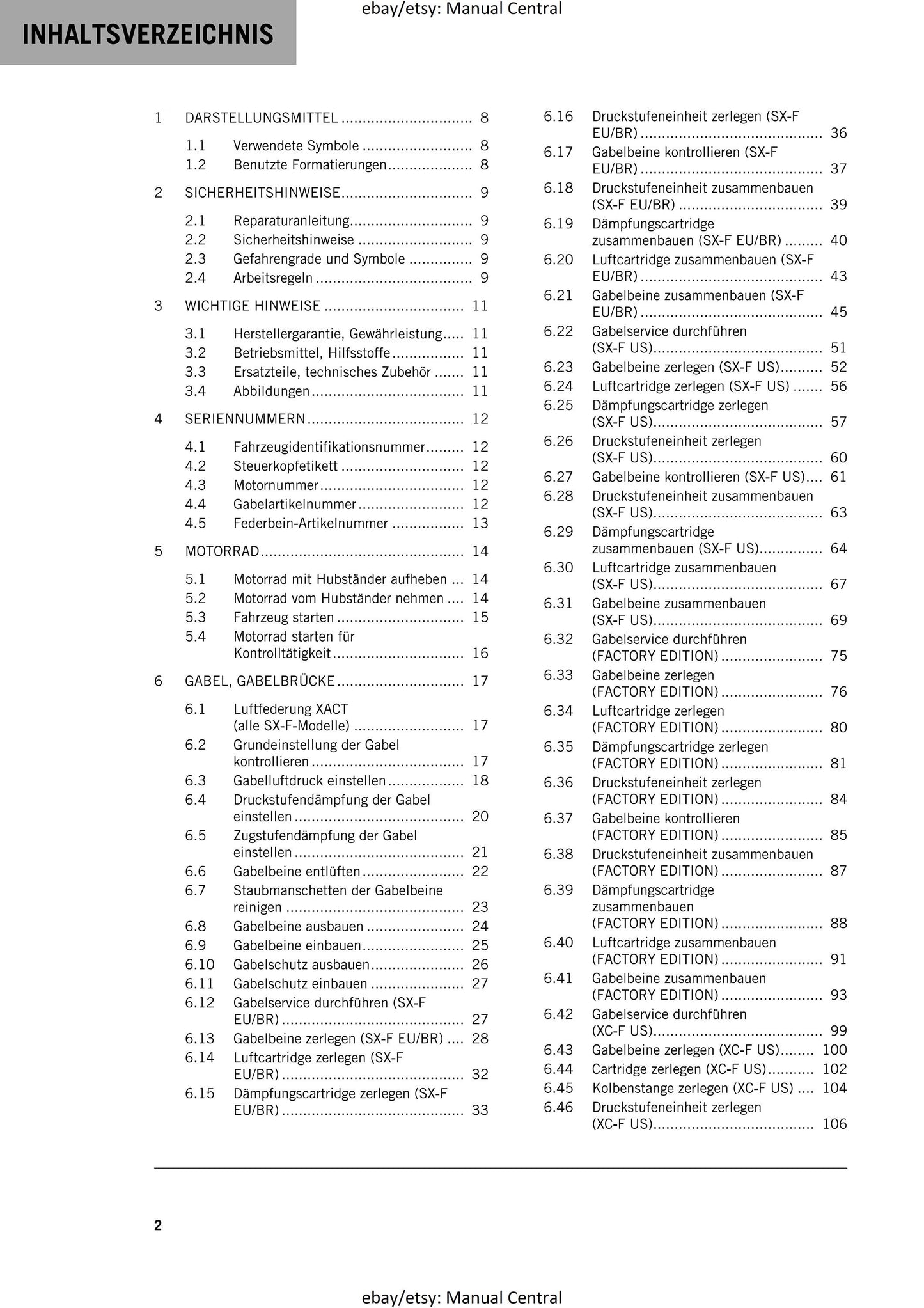 German Language - KTM 2024 - 450 Xc-f Sx-f Factory Edition - Reparaturanleitung - Service Workshop Repair Manual