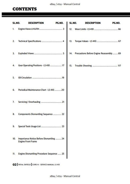 Royal Enfield Euro IV Himalayan LS410 Service Workshop Repair Manual 2017 Edition