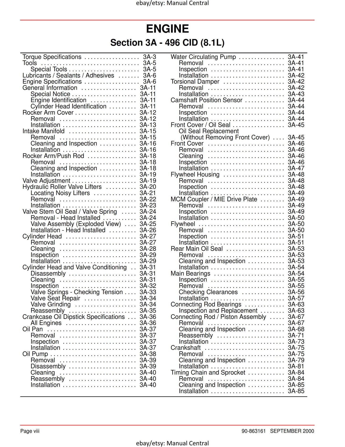Mercury Mercruiser Service Manual 30 - 496 CID 8.1L Gasoline Engine