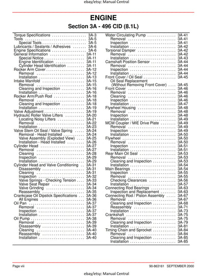 Mercury Mercruiser Service Manual 30 - 496 CID 8.1L Gasoline Engine