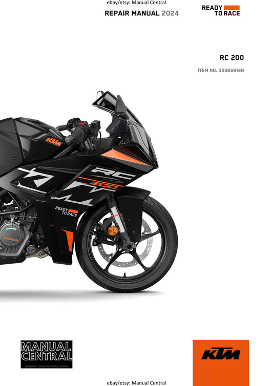 KTM 2024 - RC 200 - Service Workshop Repair Manual