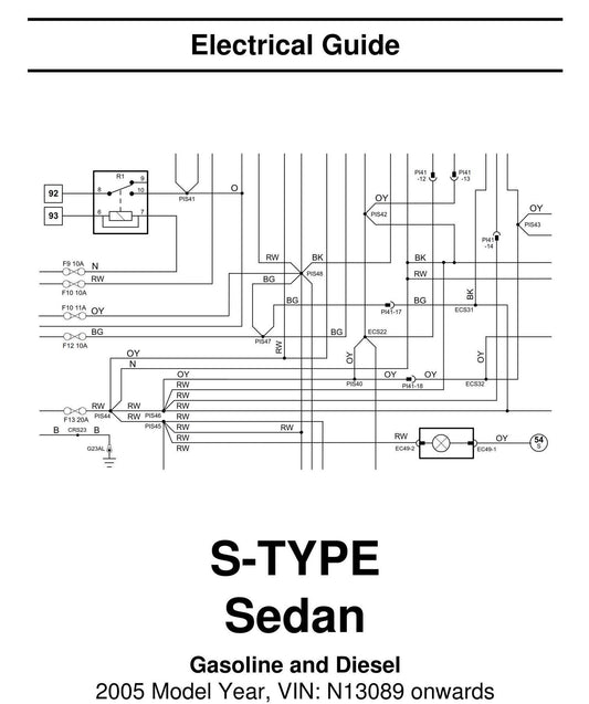 Jaguar S-Type -2005 Model Year - Electrical Guide - Circuit Wiring Diagrams