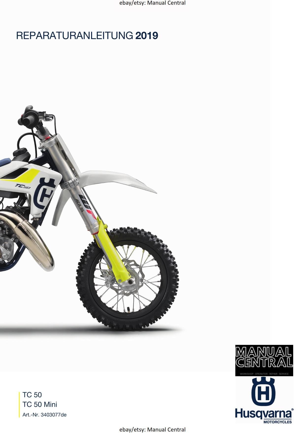 German Language - Husqvarna 2019 - TC 50  Mini - Reparaturanleitung