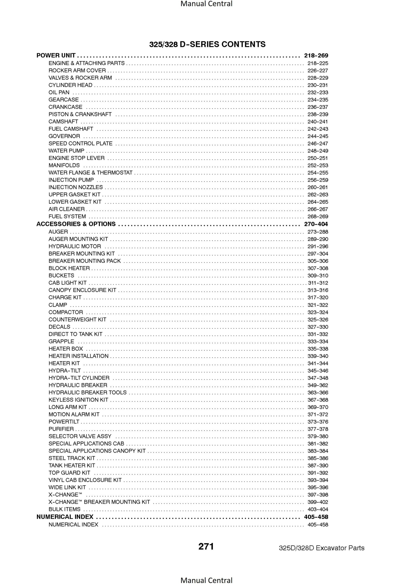 Bobcat 325D & 328D - Parts Manual - D Series