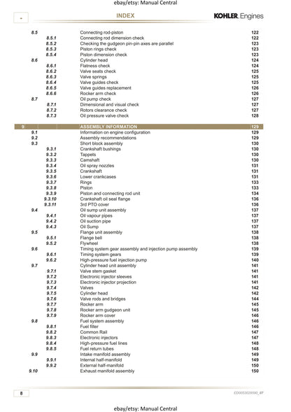 Kohler Diesel - KDI 1903 2504 TCR - Workshop Service Repair Manual