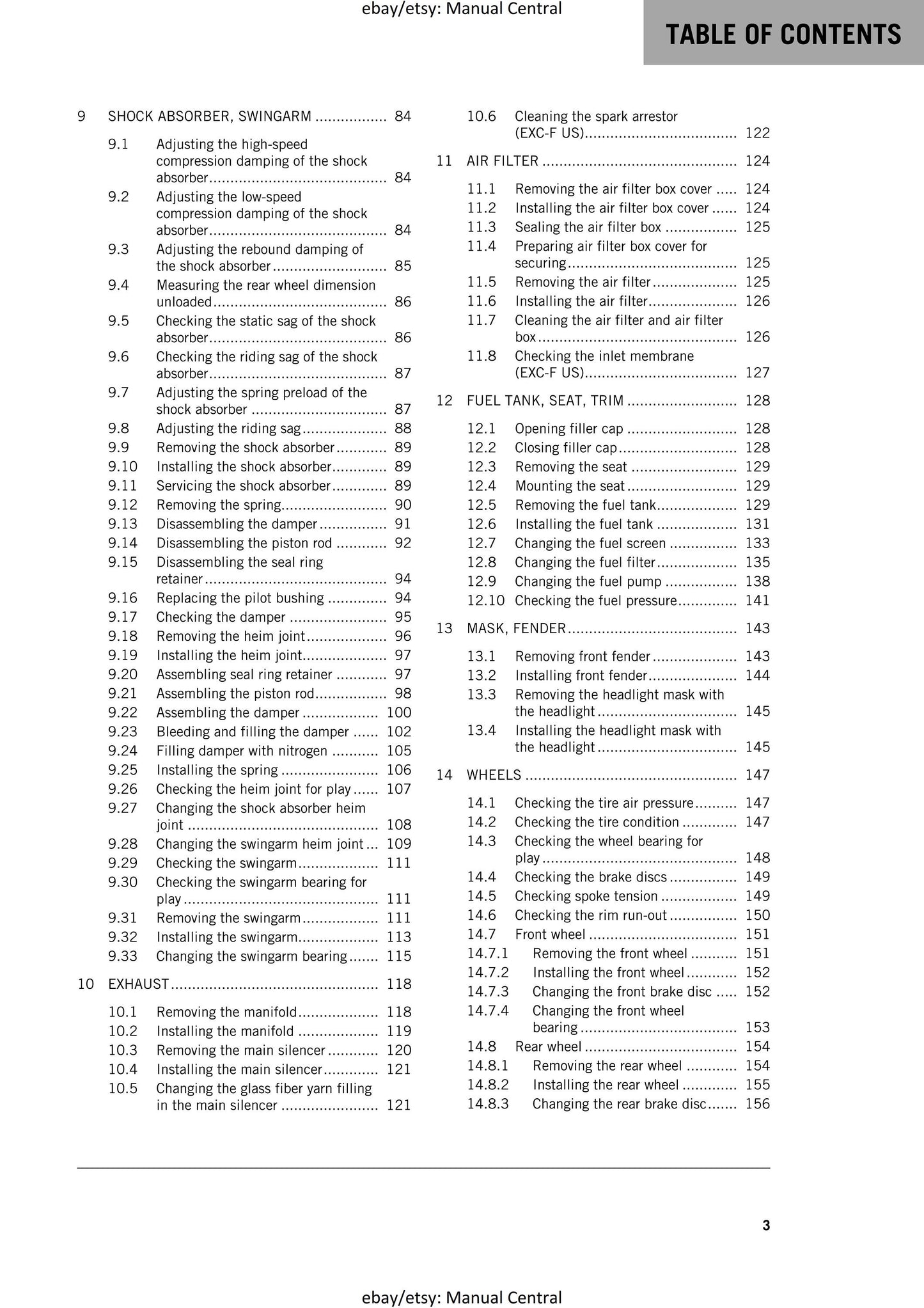 KTM 2019 -250 Exc-f Six Days - Service Workshop Repair Manual