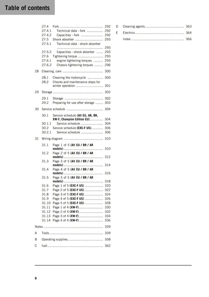 KTM 2025 - 350 Exc-f Champion Edition Six Days Xw-f - Service Workshop Repair Manual