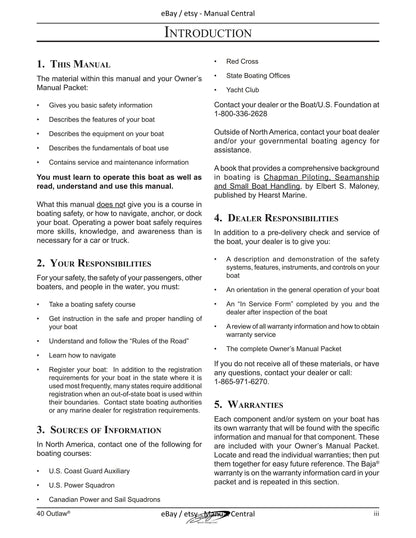 Baja Marine - 40 Outlaw - Owners Manual