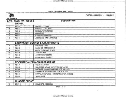JCB 3DX Super BSIII Parts Book