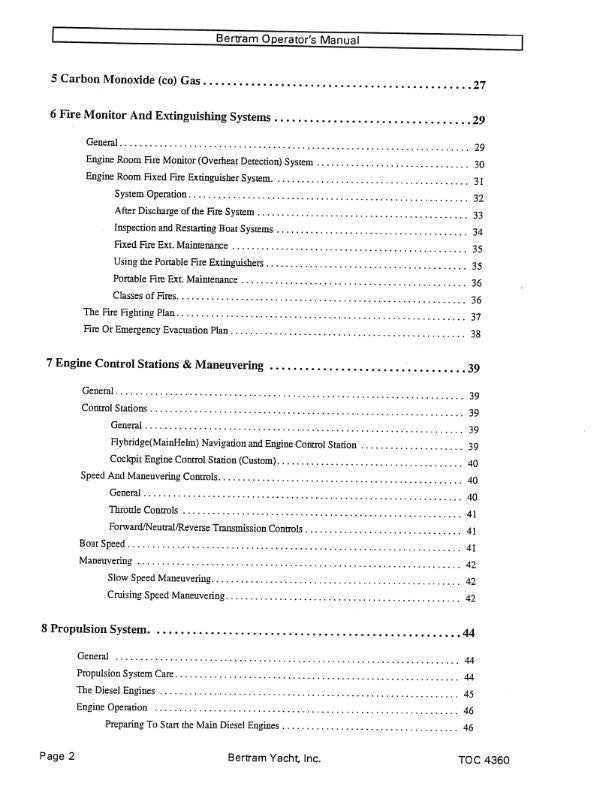 Bertram 60 Convertiable - Owners Manual