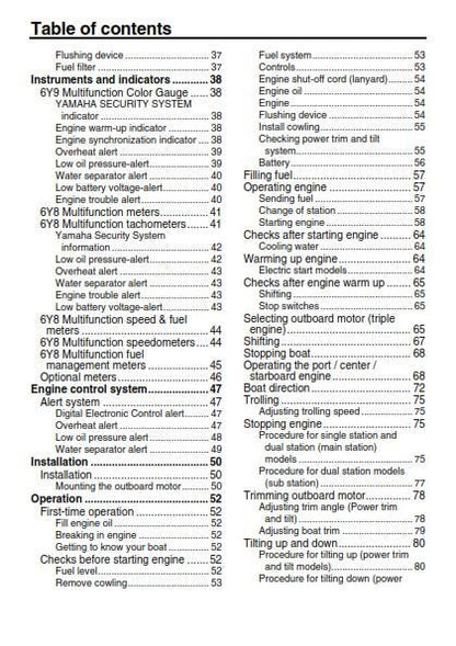 Yamaha F300A F350A FL300A FL350A F350A1 FL350A1 Owners User Manual Guide 2011