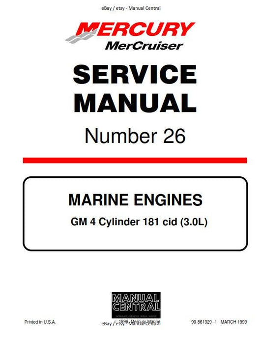 Mercury Mercruiser Service Manual 26 - Marine Engines GM 4 Cylinder 181 CID 3.0L