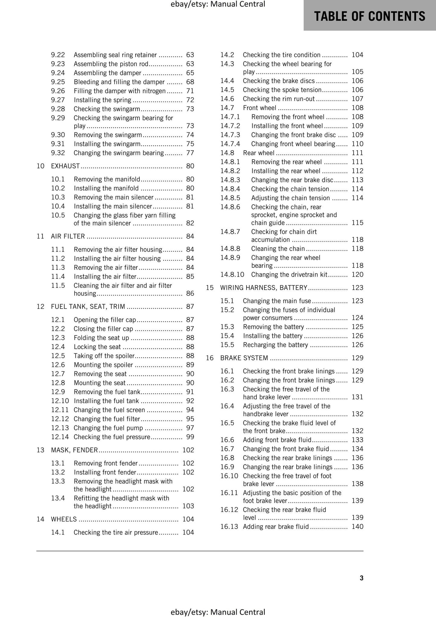 KTM 2017 - Freeride 350 - Service Workshop Repair Manual