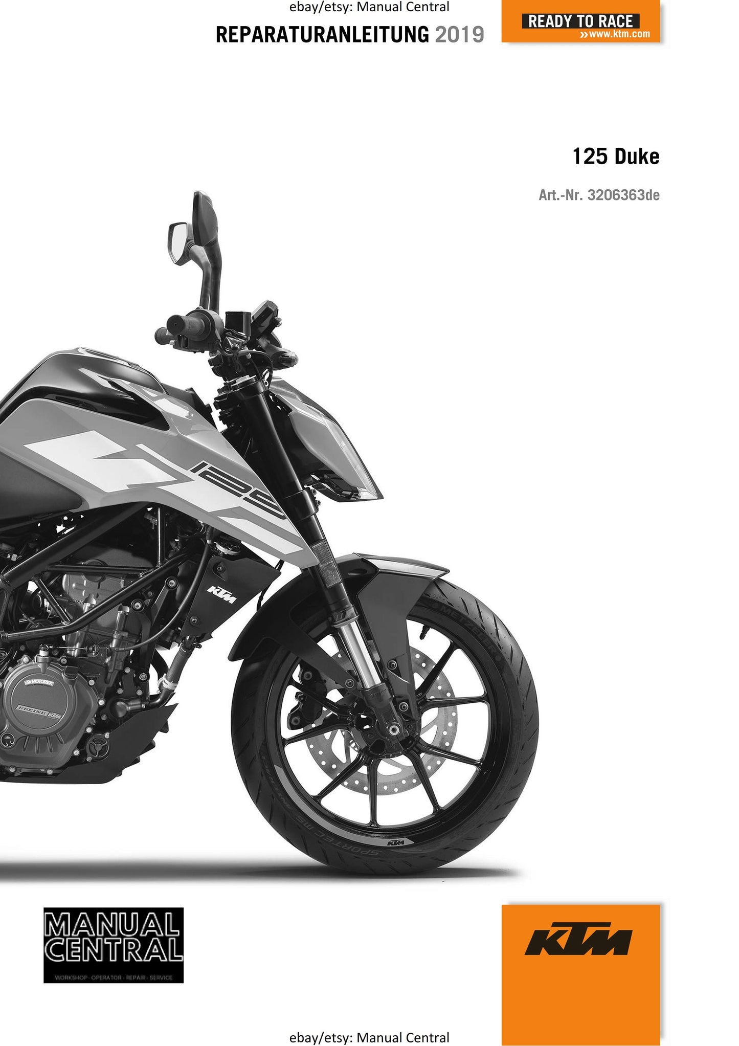 German Language - KTM 2019 - 125 Duke - Reparaturanleitung - Service Workshop Repair Manual