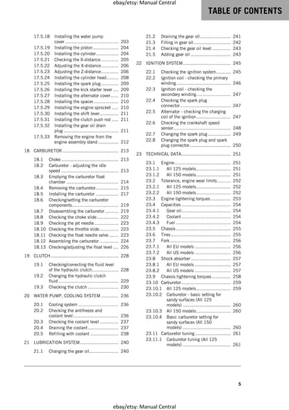 KTM 2018 - 125 150 SX - Service Workshop Repair Manual