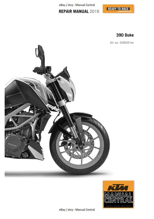 KTM 2016 - 390 DUKE - Service Workshop Repair Manual