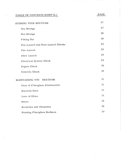 Bertram 20 - Owners Manual