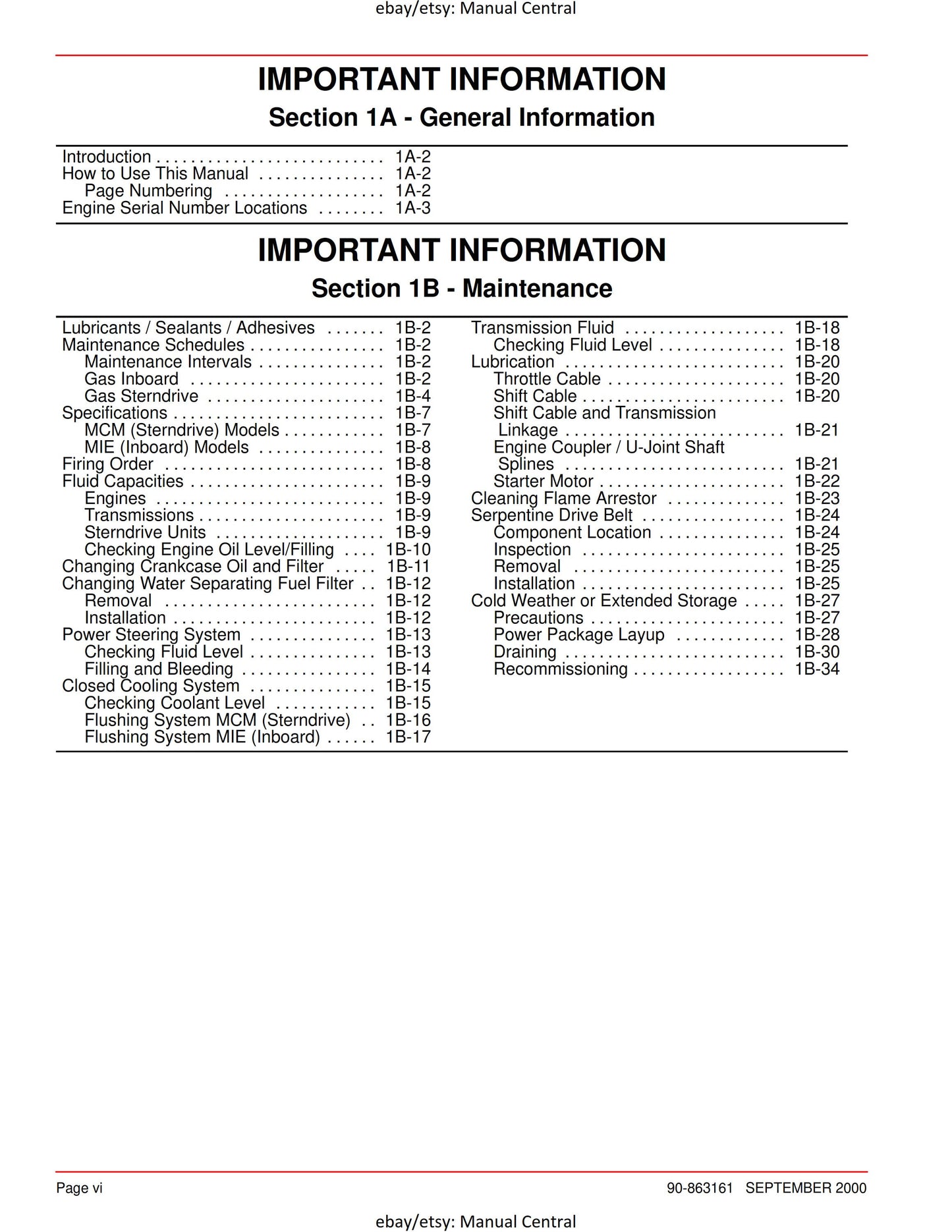Mercury Mercruiser Service Manual 30 - 496 CID 8.1L Gasoline Engine