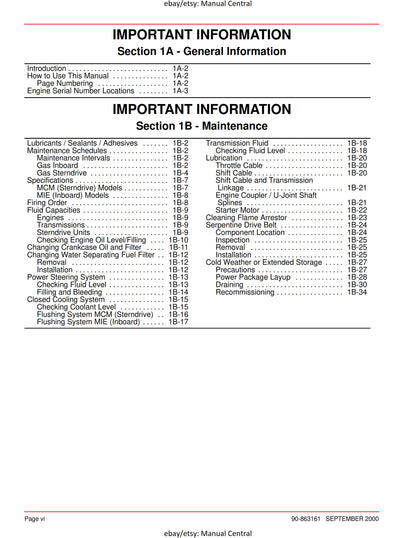 Mercury Mercruiser Service Manual 30 - 496 CID 8.1L Gasoline Engine