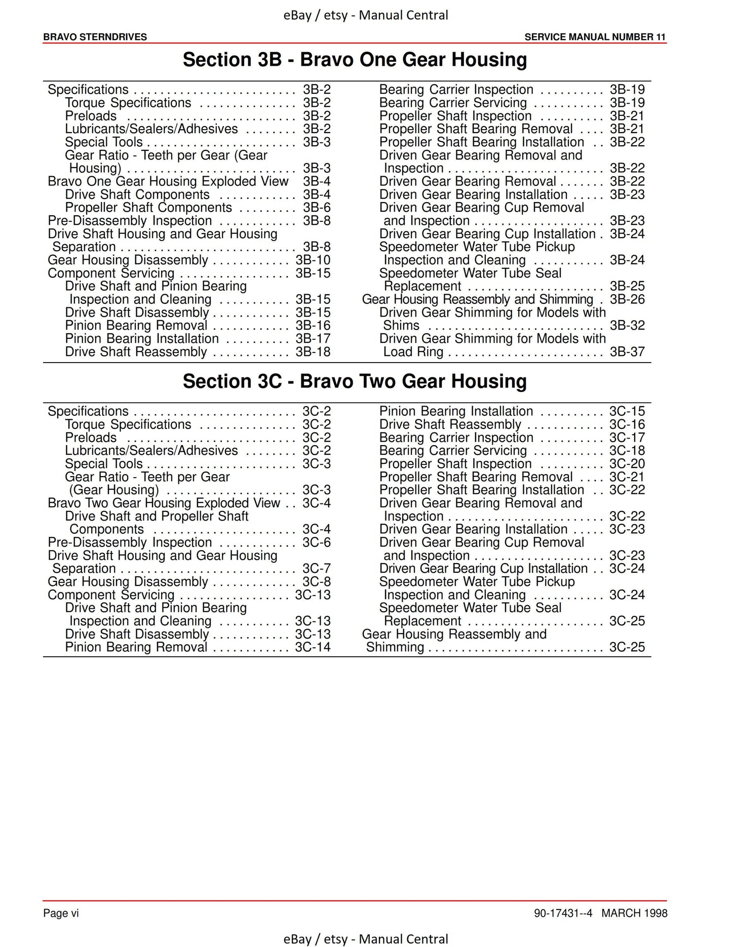 Mercury Mercruiser Service Manual 11 - Bravo Sterndrives