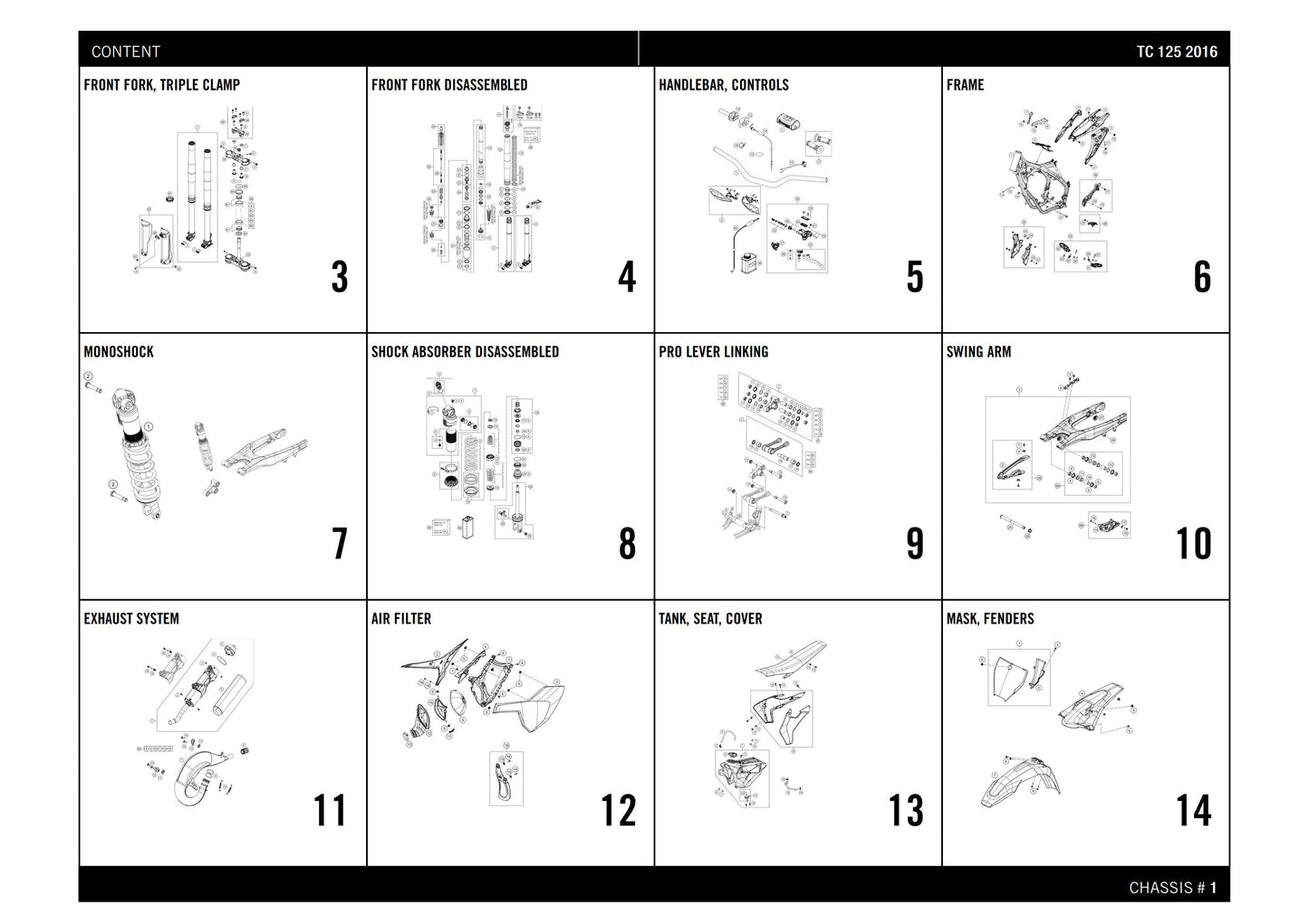 Husqvarna 2016 TC 125- Parts Manual Catalog