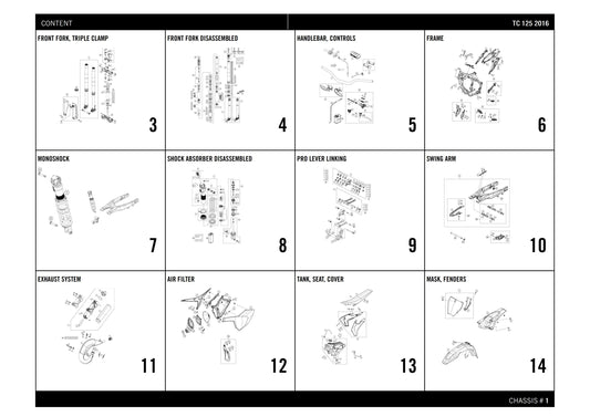 Husqvarna 2016 TC 125- Parts Manual Catalog