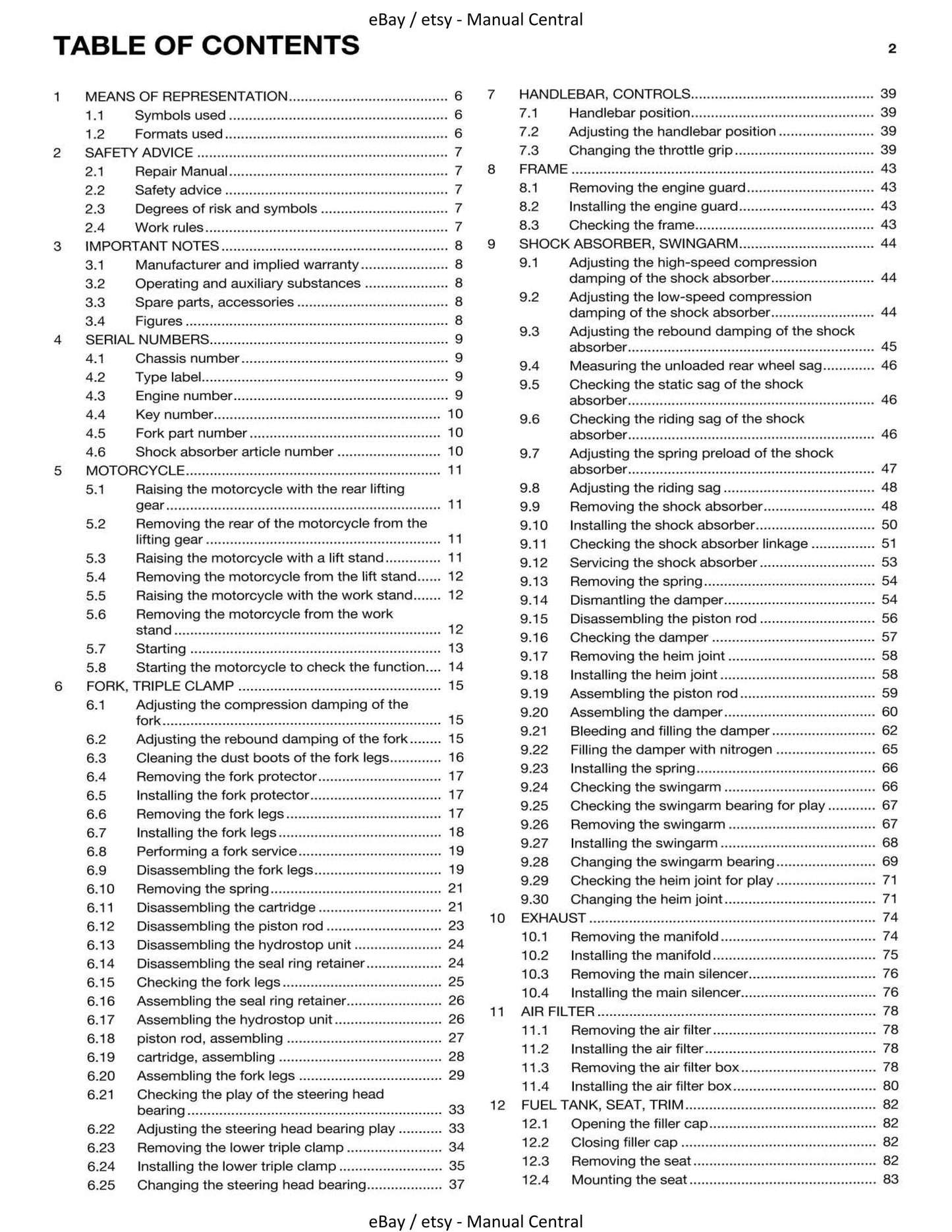 Husqvarna 2017 - 701 Enduro - Service Workshop Repair Manual