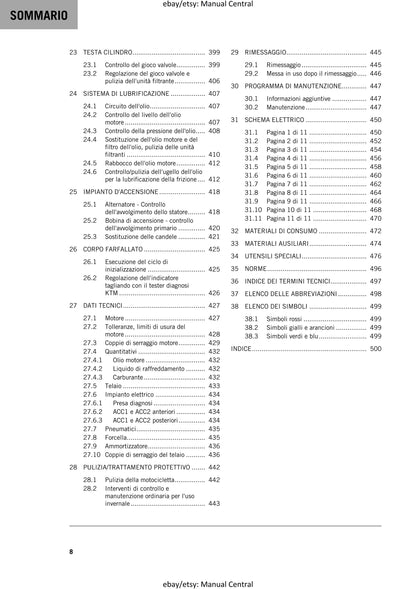 Italian Language - 2023 KTM - 890 Adventure R - Manuale Di Riparazione