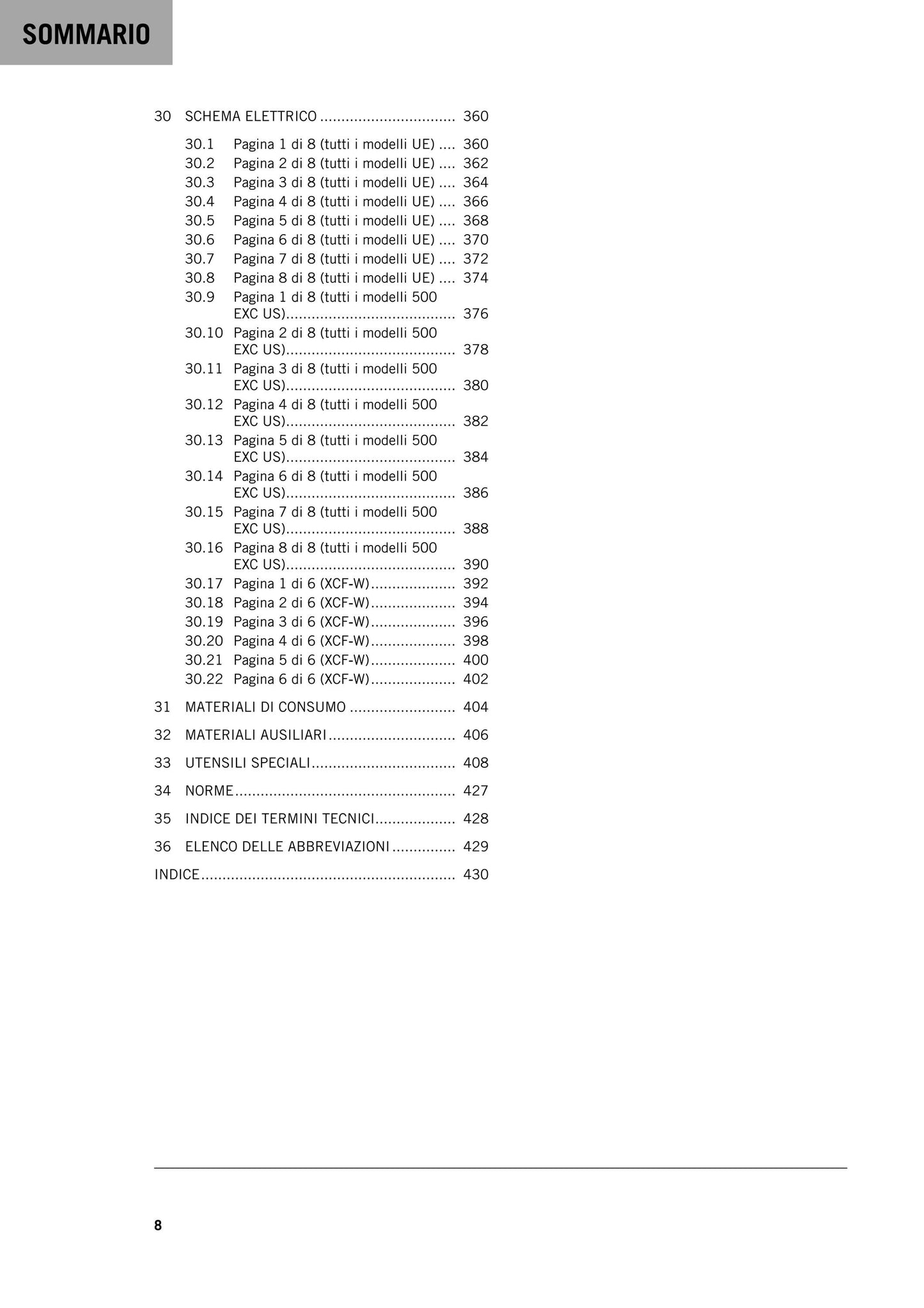 Italian Language - KTM 2020 - 450 500 Xcf-w Exc-f Six Days - Manuale Di Riparazione