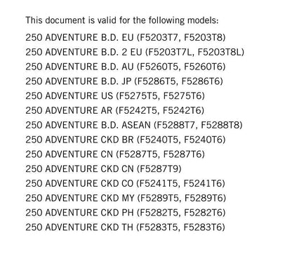 PDF - KTM 2020 - 250 Adventure - Service Workshop Repair Manual
