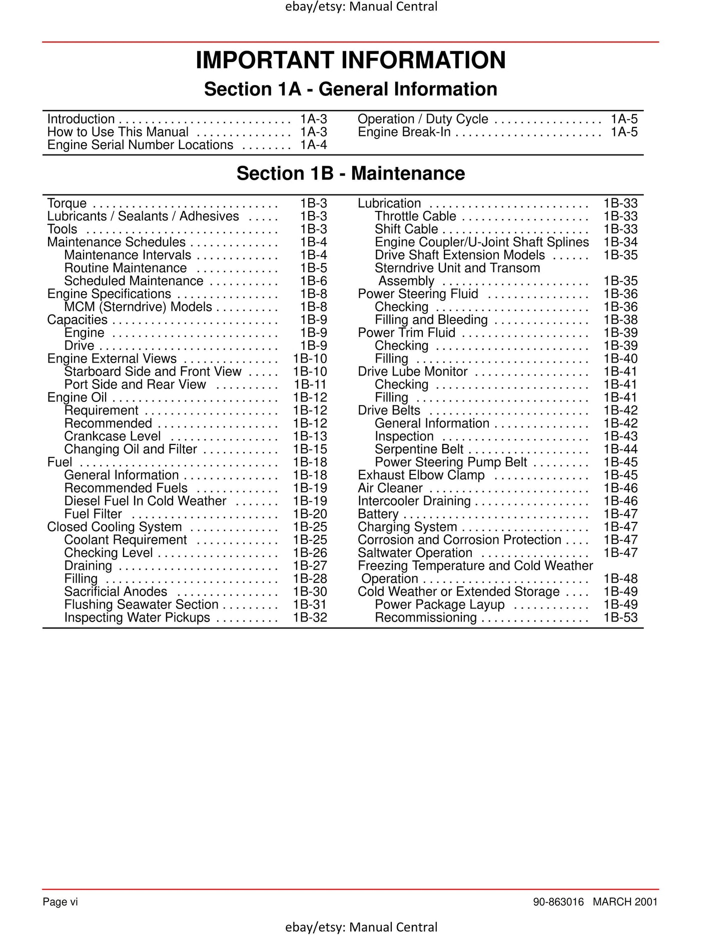 Mercury Mercruiser Service Manual 29 - D1.7L DTI - SN 0M055001 & Above